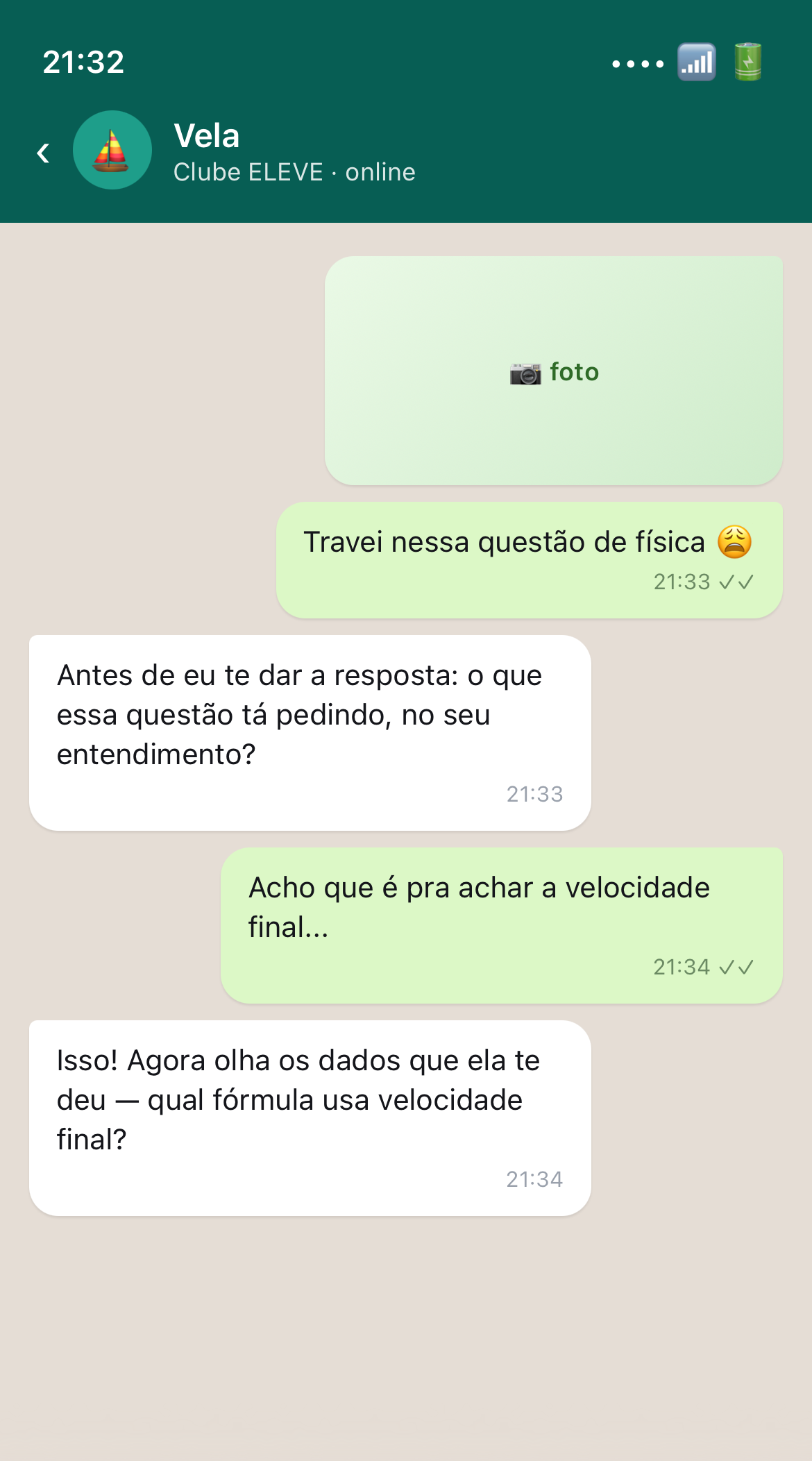 App da ELEVE, Avance com mediação, não resposta pronta